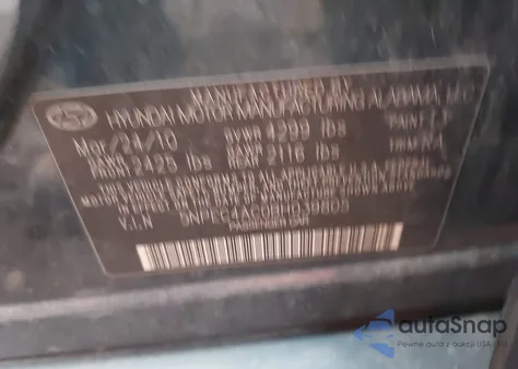 2011 Hyundai Sonata Se from USA, damaged, VIN 5NPEC4AC0BH039805